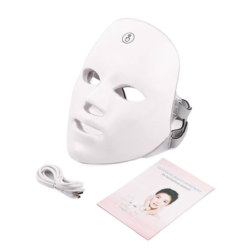 White LED beauty mask for facial therapy