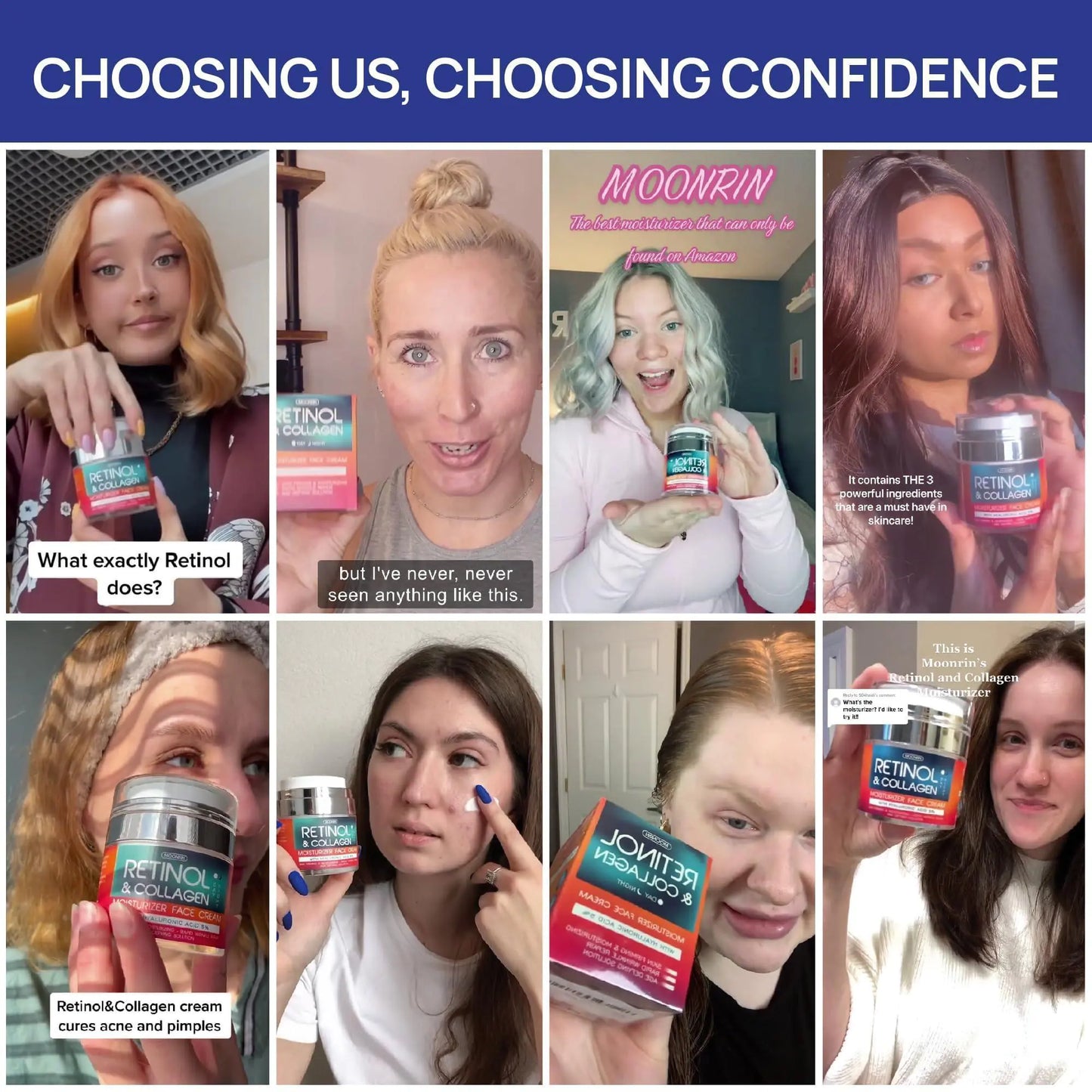 Retinol collagen face moisturizer cream