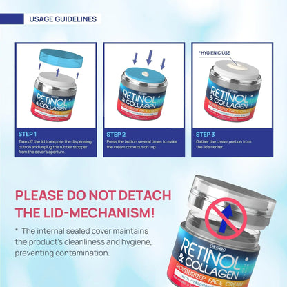 Retinol collagen face moisturizer cream