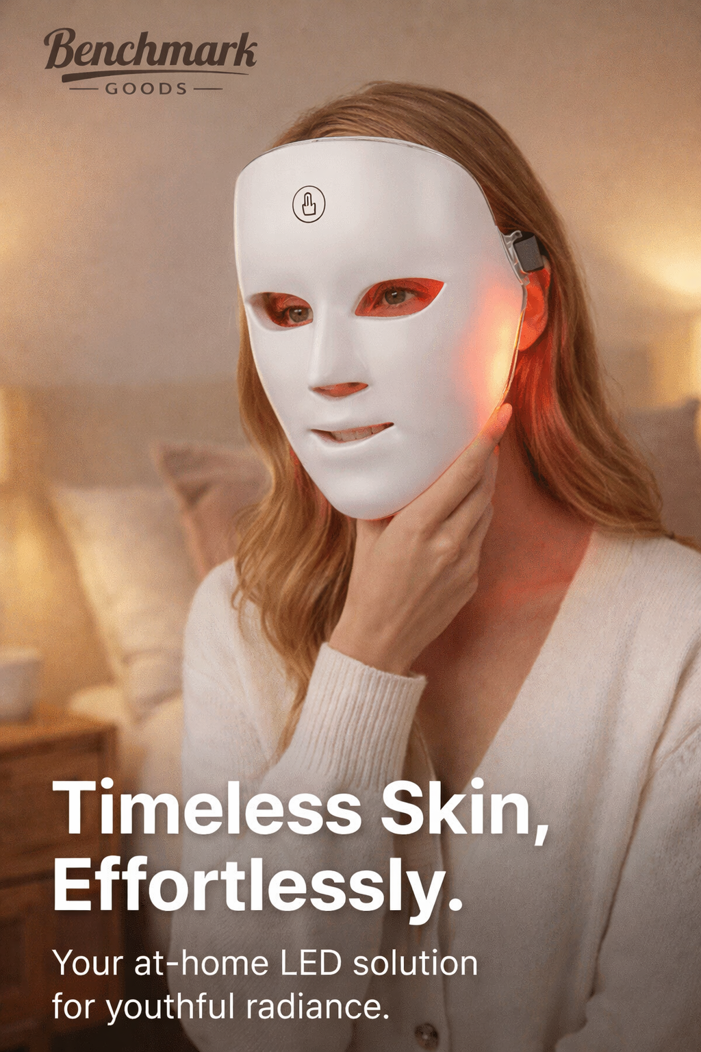 White LED beauty mask for facial therapy